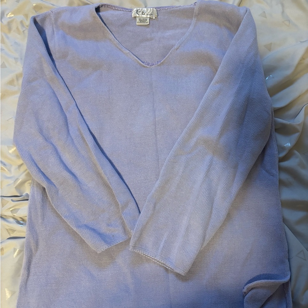 Purple V-Neck Sweater